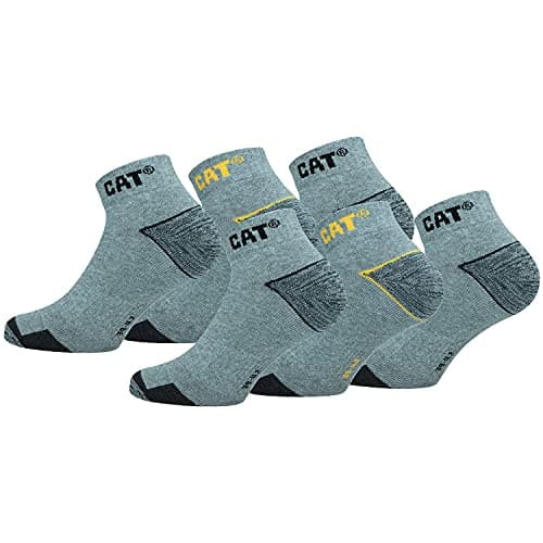 Image of Caterpillar Men Work Sneaker Reinforced Toe Heel Pack 6 Pairs (Light Grey, 9-11)