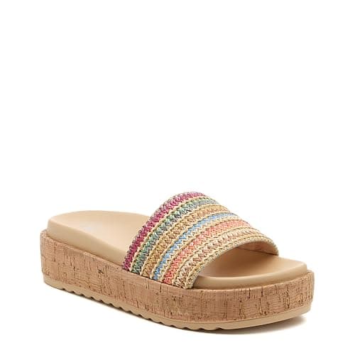 Image of Rocket Dog Faye Alti Raffia Textile Women's Multicoloured Sandals - UK 5