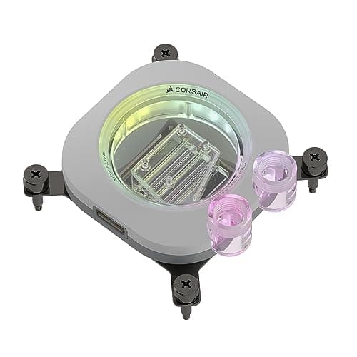 Image of Corsair iCUE LINK XC7 RGB ELITE CPU Water Block - Transparent Flow Chamber - 24 RGB LEDs - Fits Intel® LGA 1700, AMD® AM5 and older - White