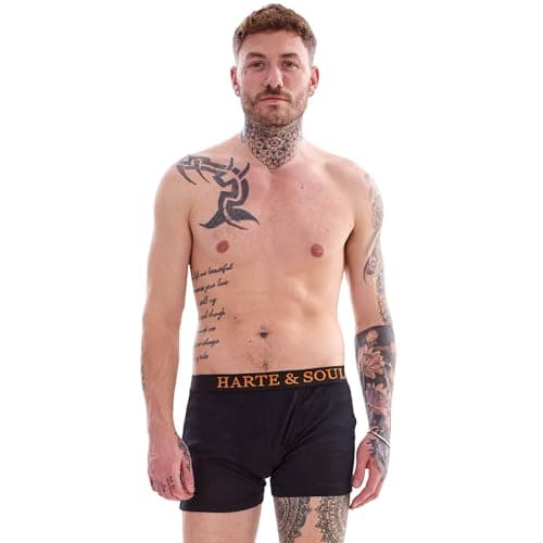 Image of Harte & Soul Mens Bamboo Boxer Shorts - 12 Pack - Bamboo Viscose Cotton Blend - Elasticated Waistband - S M L XL 2XL (Black Pack, Large)