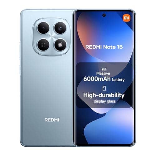 Image of XIAOMI Redmi Note 15, Smartphone 6+128 GB, Massive 6000mAh Battery, Water Resistance, 108MP Super-clear Camera, 6.77" FHD+ Display, Glacier Blue, Warranty 2 years, Charger Not Included
