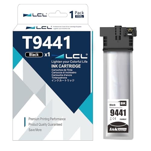 Image of LCL T9441 Black High Yield Compatible Ink Cartridge Replacement for Epson T9441 for Epson WorkForce Pro WF-C5210 WF-C5210DW WF-C5290 WF-C5290DW WF-C5710 WF-C5710DWF WF-C5790 WF-C5790DWF(1 Black)