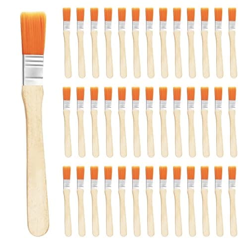 Image of LFBEST 40 Pieces Paint Glue Brushs, Professional Wooden Handle Gloss Paint Brush, 1/2 Inch Disposable Small Paint Brushes for Crafts, Cleaning Dust, Walls, Touch Up, Fences, Edge Painting Tool (11Mm)