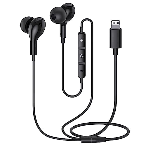 Image of Guguearth Lightning Headphones for iPhone,MFi Certified In-Ear Headphones,Noise Isolating Magnetic Earbuds with Microphone Controller Earphones for iPhone 14/13/12/11 Pro Max X XS XR 8P