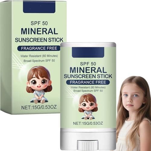Image of Mineral Sun Cream Stick SPF 50 Broad Spectrum UVA/UVB Protection - Water Resistant Fragrance Free, Non-Greasy Formula For Sensitive Skin, Kids Adults And Daily Outdoor Beach Travel Use