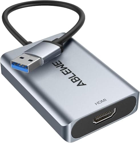 Image of ABLEWE USB 3.0 to HDMI Adapter, Upgraded Aluminum HDMI to USB Audio Video Graphics Converter Cable for PC Laptop Monitor Projector Desktop TV,Support Mac OS,Windows 10/8.1/8/7