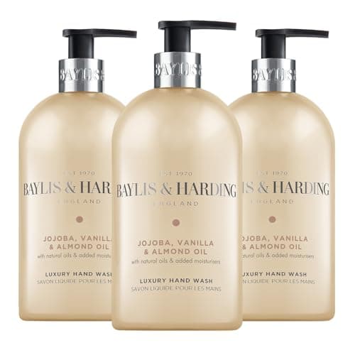 Image of Baylis & Harding Jojoba, Vanilla & Almond Oil Hand Wash, 500 ml (Pack of 3) - Vegan Friendly