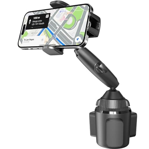 Image of APPS2Car Car Phone Holder Cup Holder Phone Mount Adjustable Long Arm Cup Phone Holder Cradle Car Mount for iPhone Samsung Smartphones