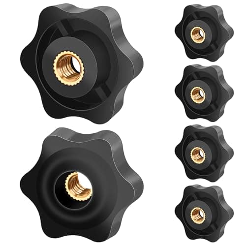 Image of Caianwin M8 Clamping Nuts 6Pcs Knob Grip Screw,Plastic Star Nuts For Machines And Systems, Furniture, Machine Tools, Fitness Equipment