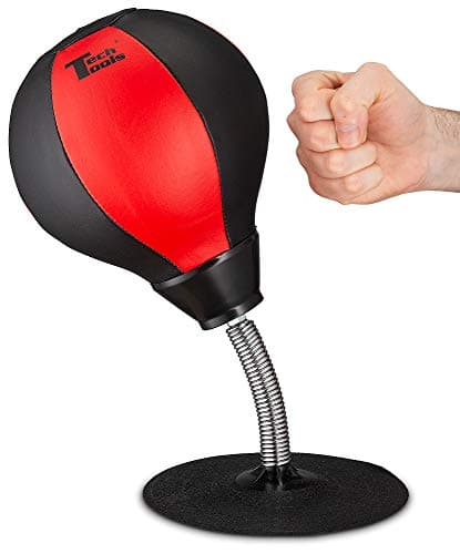 Image of Tech Tools Stress Buster Desktop Punching Ball - Heavy Duty Stress Relief - Suctions to Your Desk by