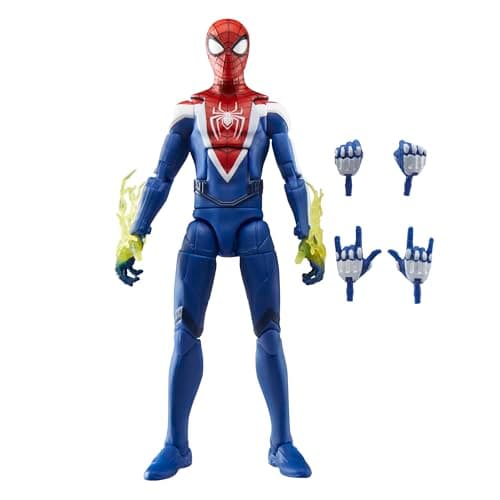 Image of Spider-Man Marvel Legends Series Gamerverse Miles Morales Upgraded Suit Style Action Figure, Blue