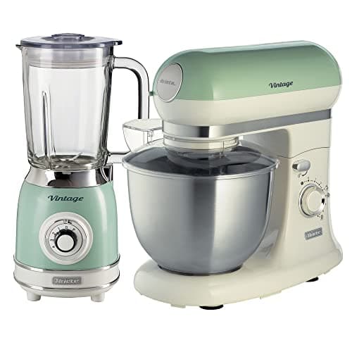Image of Ariete ARPK37 Retro Style Jug Blender and Stand Mixer Set, Vintage Design Green