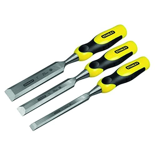 Image of Stanley Dynagrip 3 Piece Wood Chisel Set 12mm, 18mm, 25mm in Case STA516359