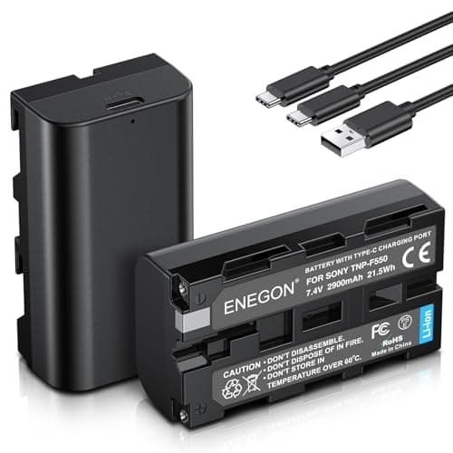 Image of ENEGON NP-F550 Type C Charging Port Battery(2 * 2900mAh) for Sony NP-F970 NP-F750 NP-F770 NP-F960 NP-F550 NP-F530 NP-F570 CCD-SC55 TR516 TR716 TR818 TR910 TR917 CN160, CN-216 LED Light & More