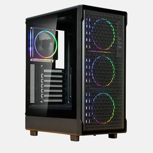 Image of Kolink AM2 ARGB PC Case Black | ATX Mid-Tower with High Airflow, Four Pre-Installed ARGB Fans for Efficient Cooling and USB-C