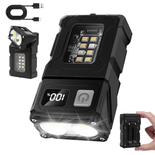 Image of flintronic Small Torch, USB C Rechargeable Mini EDC Torch, COB Work Light with Magnetic Base and Buckle Clip, Super Bright Flashlight for Outdoors Camping, Hiking, Emergency, Workshop, Repair