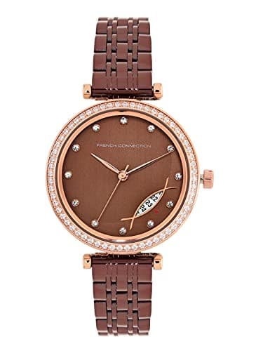 Image of French Connection Analog Women's Watch (Dial Colored Strap), Brown, Analog Watch