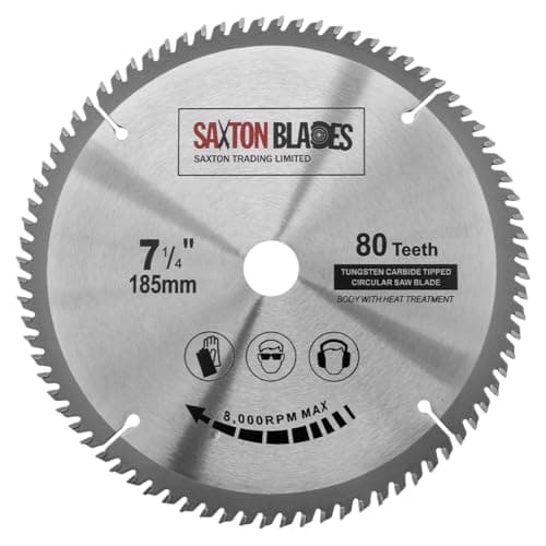 Image of TCT18580T20B TCT Circular Saw Blade 185mm x 80T x 20mm Bore (16mm ring) fits Evolution Bosch Makita etc