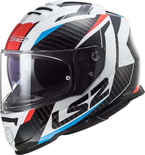 Image of LS2 FF800 STORM II Dual Visor Full Face Motorcycle Helmet - RACER Gloss Blue Red (XXL) 63-64cm