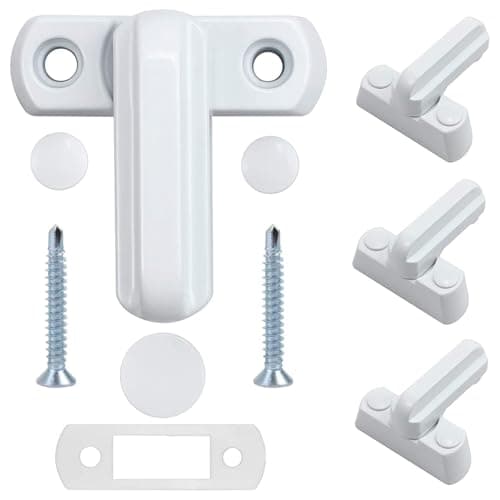 Image of 8 Pack Sash Jammer Blocker - Door & Window Lock Anti Theft - Additional Home Security for PVC/uPVC Windows and Doors - White