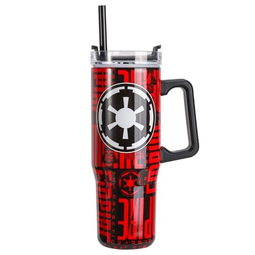 Image of Star Wars 940mL/33oz Double Walled Vacuum Insulated Stainless Steel Tumbler Cup with Handle and Straw, Reusable Insulated Cup for Cold and Hot Drinks