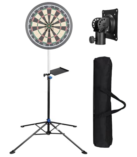 Image of Portable Dart Board Stand, Height Adjustable Free Standing Dartboard Tripod with Bracket Holder, Professional Darts Display Rack with four Legs for Outdoor and Indoor