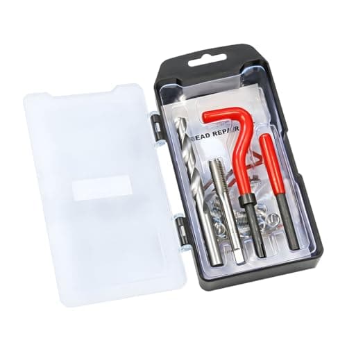Image of JNNJ 15 Piece Thread Repair Kit M9 X1.25, Thread Repair of Damaged or Worn Threads with Plastic Cassette, Repair Brake Caliper Guide Bolt Thread Kit, Threads Repairs Set Helicoil Coil for Automotive