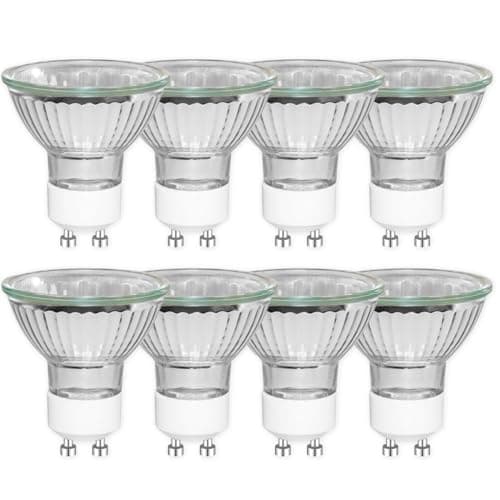 Image of GU10 Spot Light Bulbs, Dimmable, MR16 50 Watt Spotlight Bulb, Warm White 2800K, 500LM, Beam Angle 45°, AC 230V, GU10 Spotlight Bulb for Wax Warmer, Spot, Track Lights, Recessed Lights, 8 Pack