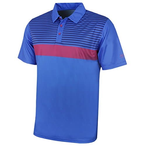 Image of Island Green Men IGTS1644 Polo Shirt - Royal/Navy/Berry, Large