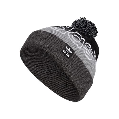 Image of adidas Originals Pom Beanie, Black/Black/Grey, One Size