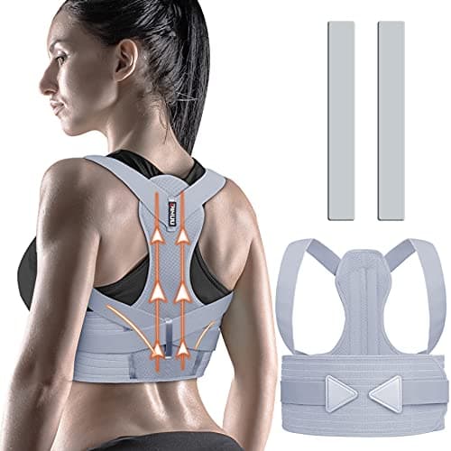 Image of ZINUU Posture Corrector Women and Men, Back Brace Posture Corrector with Adjustable Breathable Upper Back Straightener for Relief Back Pain and Posture Correction (Waist 27'-47')