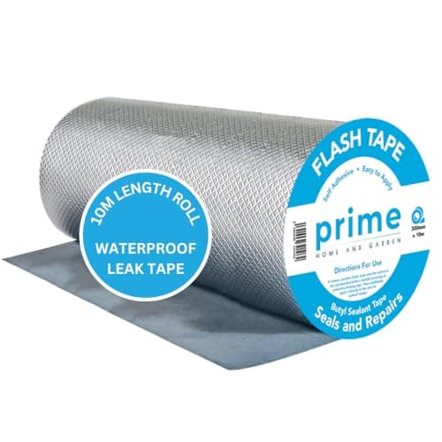 Image of Butyl Flash Tape 300mm(30cm) x 10m for Roof and Waterproof Tape for Leaks Repair Aluminum Coating Flashing Repair Sealant Seal Strip for Repairing Roof Crack, Gutter and Holes 12 Inch
