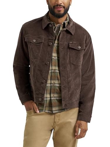 Image of Wrangler Men's Corduroy Trucker Jacket, Chocolate Brown, XXL