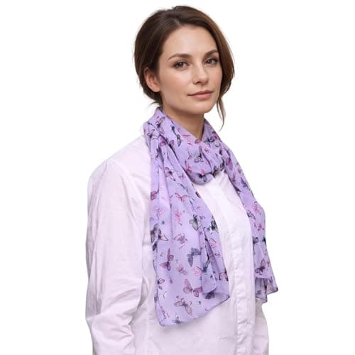 Image of Basic Sense Butterfly chiffon Neck scarf, Lilac