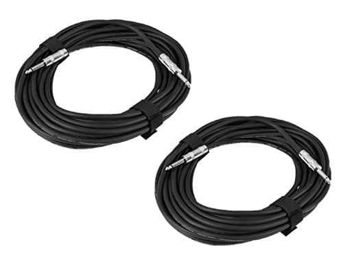 Image of 2 x Soundlab 10M Speaker Jack - Jack 1/4" 6.35mm Lead Cable PA System Sound