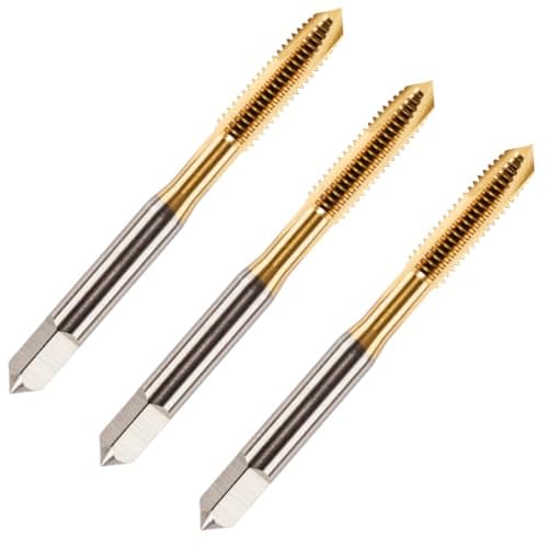 Image of 3 Pack - M3 x 0.5 Spiral Point Tap HSS M2 Titanium (TiN) Coated 3mm Thread. Metric Hand/Machine Screw Tap Metric Coarse. for Tapping Through Holes