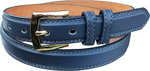 Image of Men's Leather Lined Belt, Belts for Men, 1" Wide, Stylish Belt for Special Occasions or Work (BLUE (NAVY), M)
