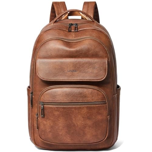 Image of Leresas 37L Backpack Purse for Women Men Laptop Bag Travel Backpack Vegan Leather Work Business Back Pack Fashion Back Bag