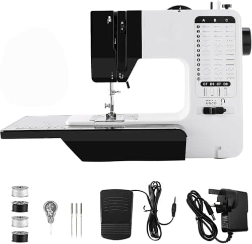 Image of LetCart Sewing Machine, 38-Stitch Double Needle Sewing Machine Compact Lightweight Electric Sewing Kit with Foot Pedal, Electric Manual Drive Speed Control for Beginner Home DIY, Fabric Repair