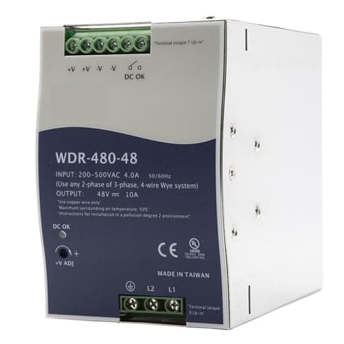 Image of LEOTNNDQ WDR-480 Series 480W Power Supply - 24V 48V WDR-480-24 WDR-480-48(WDR-480-48)