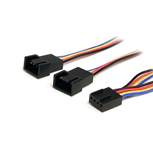 Image of StarTech.com 12in 4 Pin Fan Power Splitter Cable - F/M - 1ft Fan Y Cable - 1ft 4-pin Fan Splitter Cable (FAN4SPLIT12)