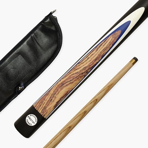 Image of PRO147 Kingwood 57 Inch 3 Piece Length Adjustable Snooker Pool Cue with Matching Ash Grain and 9.5mm Tip - Shorten from 57 Inch to 44 Inch (Cue with Soft Case)