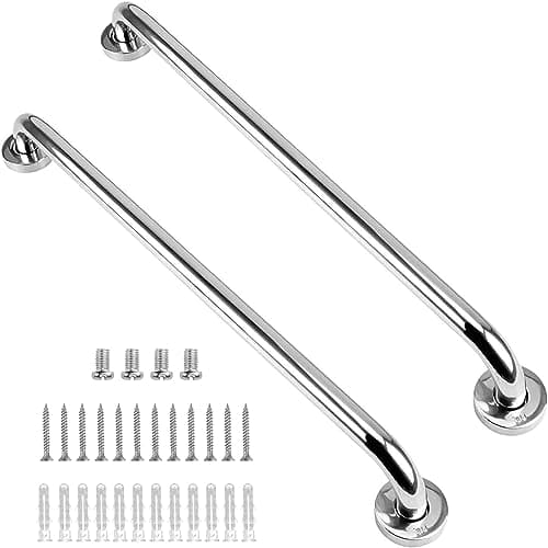 Image of supregear Bathroom Grab Bar (2 Pack), Bathroom Grab Safety Grab Bars 304 Stainless Steel Balance Grab Bar in Chrome for Bathtub Toilet Kitchen Bedroom, Concealed Screw Wall Mounted (50 cm)