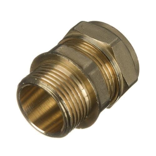 Image of hep® 22mm Compression by 3/4" BSP Brass Male Iron Coupler Straight Adaptors 22mm x 3/4" (Pack of 1)