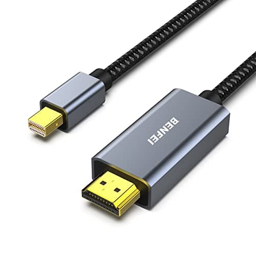 Image of Mini DisplayPort to HDMI Cable, BENFEI 1.8m Mini DP to HDMI Adapter Compatible with MacBook Air/Pro, Microsoft Surface Pro/Dock, Monitor, Projector[Aluminium Shell&Nylon Cable]