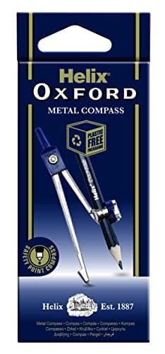 Image of Helix Oxford Metal Compass & Pencil - Safety Point on Compass - Ideal for use in Schools