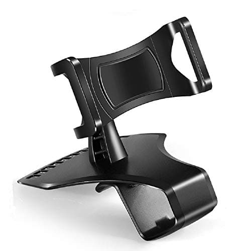 Image of DFV mobile - 3 in 1 Car GPS Smartphone Holder: Dashboard/Visor Clamp + AC Grid Clip for Realme 3i (2019) - Black