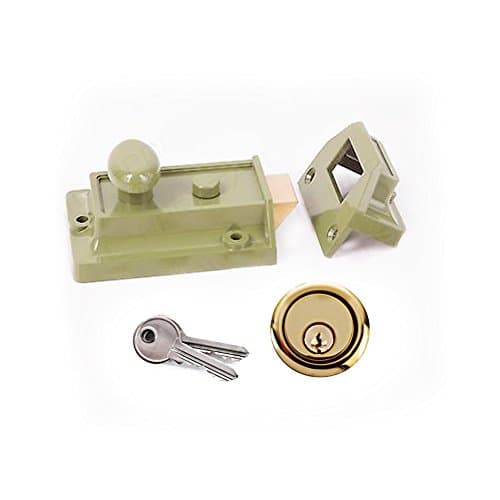 Image of Yale Essentials Traditional 60mm Night Latch Front Door Lock for Secure Homes with Easy Fitting Template and Instructions, Yale Nightlatch, Suitable for Left and Right Hung Doors (Chrome) (Green)
