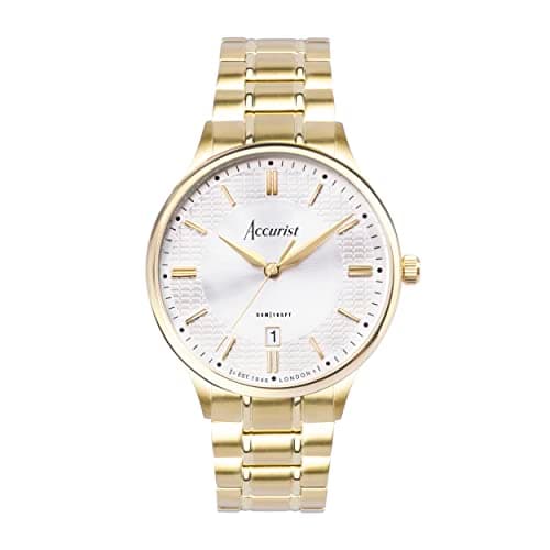 Image of Accurist Mens Classic 37mm Quartz Watch in Silver with Analogue Display, and Stainless Steel Bracelet 73008