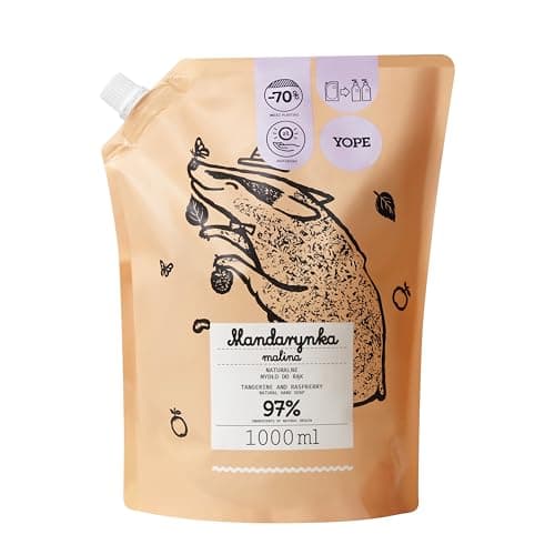 Image of YOPE REFILL HAND WASH | MOISTURIZING | ALLANTOIN,MANDARIN AND RASPBERRY EXTRACT | 97% INGREDIENTS OF NATURAL ORIGIN | VEGAN | SCENT TANGERINE RASPBERRY| 1000ml